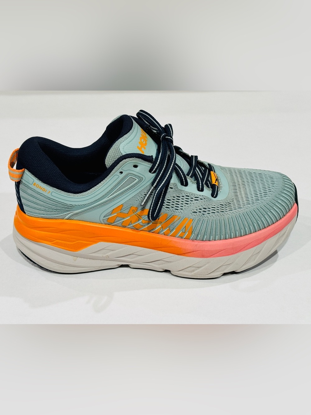 Hoka One Bondi 7 SINGLE RIGHT Women's Light Teal Orange